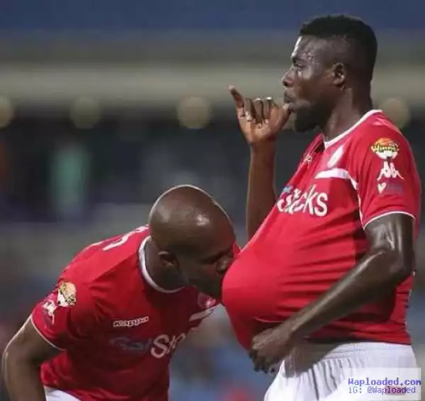 Footballer John Ogu dedicates his goal to wife and unborn child with funny photo